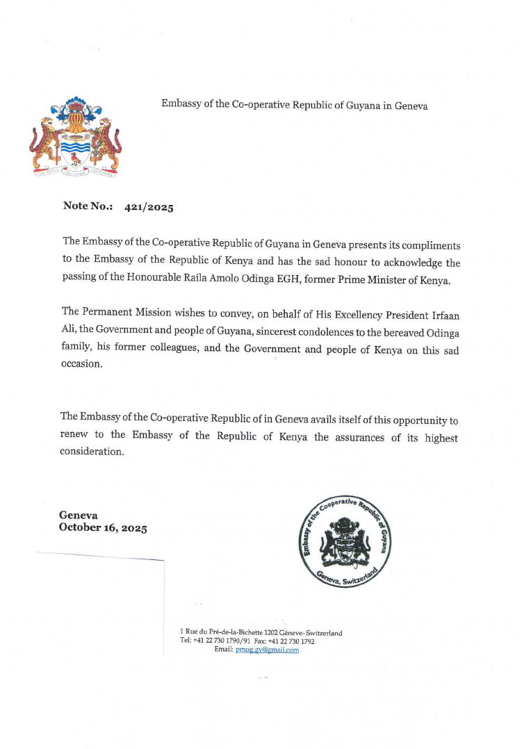 Embassy of the Co-operative Republic on Guyana in Geneva