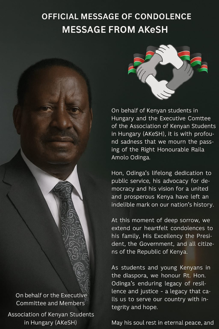 Association of Kenyan students in Hungary delivered to Kenya Embassy.